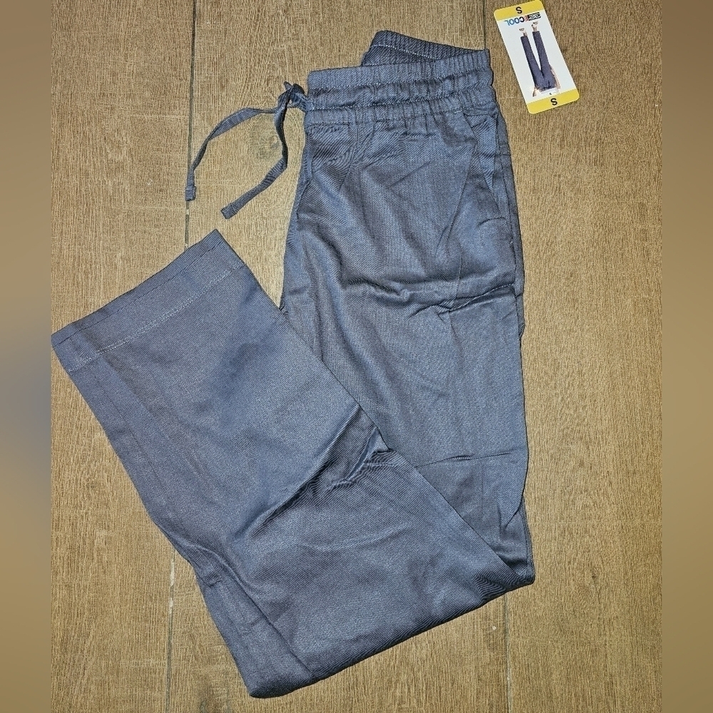 32 Degrees Cool Women's Linen Blend Comfort Dark Grey Pants Size Small